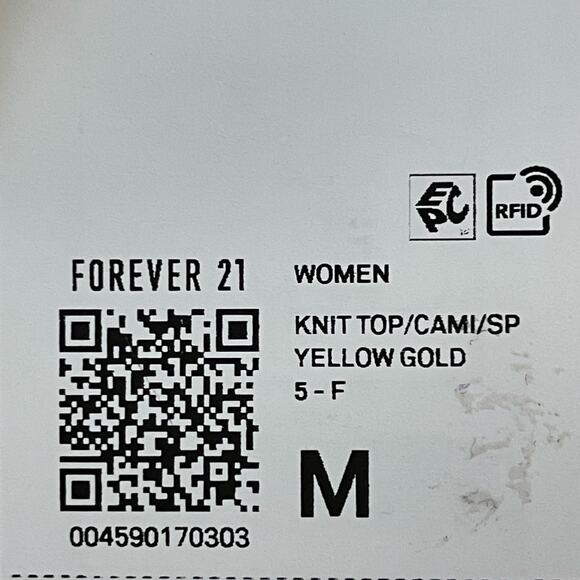 Forever 21 Yellow Smocked Knit Crop Top Medium Midriff Peplum Flair Strappy NWT - Picture 8 of 11